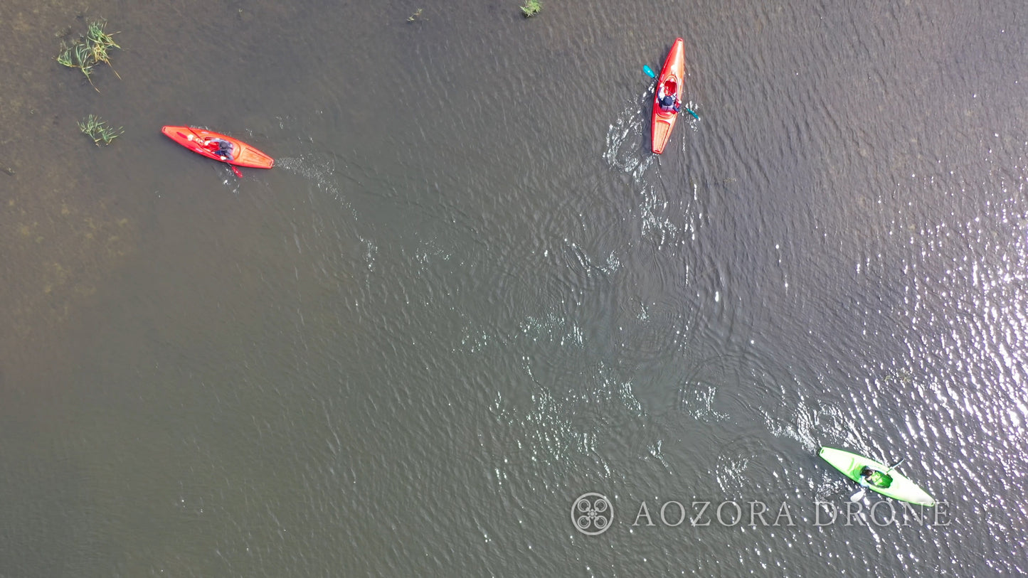 Boat kayaking in Daigenta Canyon Drone image material carefully selected 5-piece set Part 2 [Echigo Yuzawa, Niigata Prefecture, Lake Daigenta]
