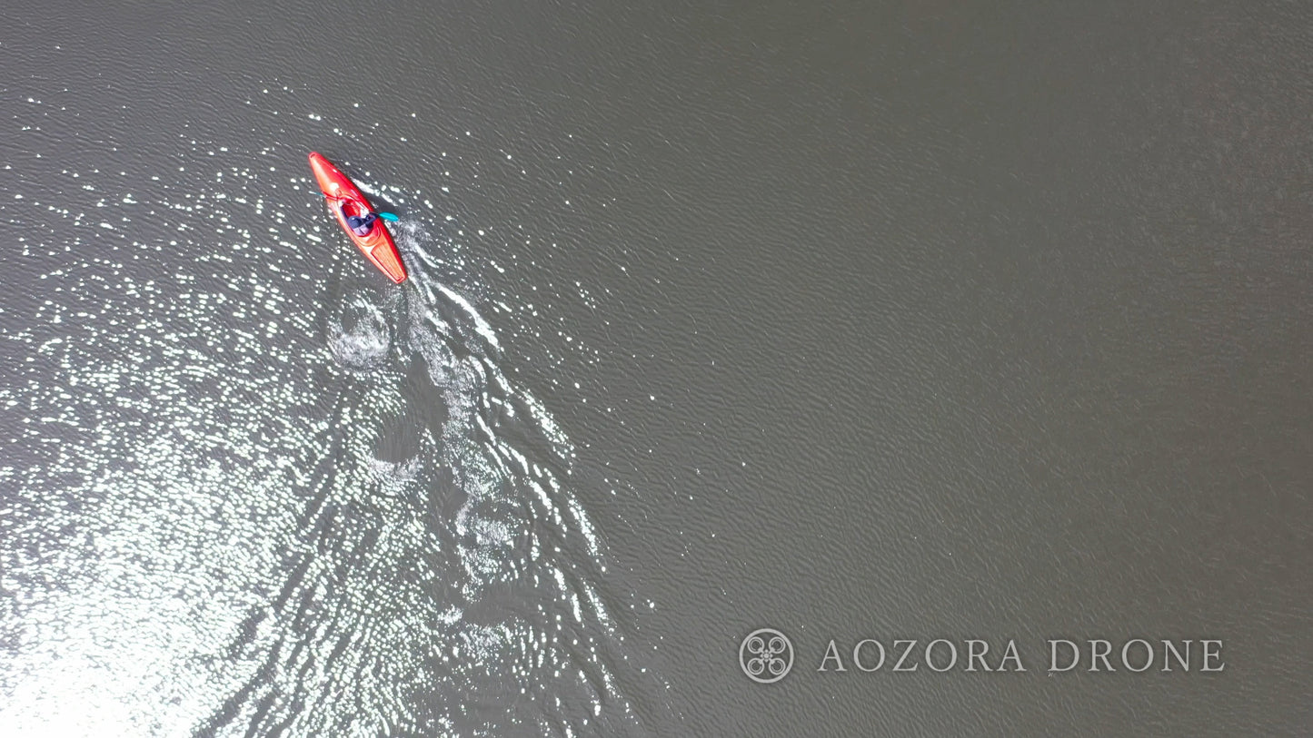 Boat kayaking in Daigenta Canyon Drone image material 5 carefully selected set [Niigata Prefecture Echigo Yuzawa Lake Daigenta]