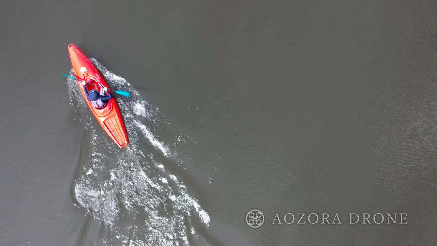 Boat kayaking in Daigenta Canyon Drone image material carefully selected 5-piece set Part 2 [Echigo Yuzawa, Niigata Prefecture, Lake Daigenta]