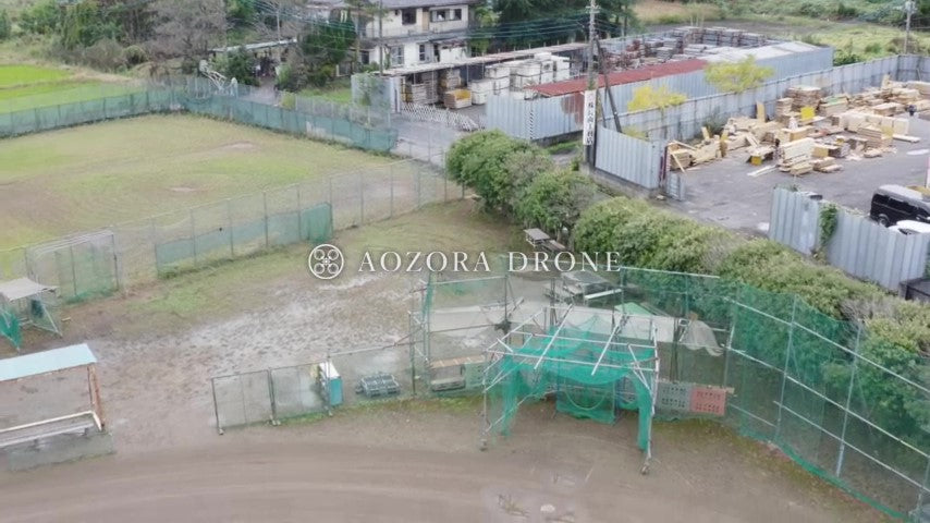 High school baseball mound shot from above Drone video footage Japan