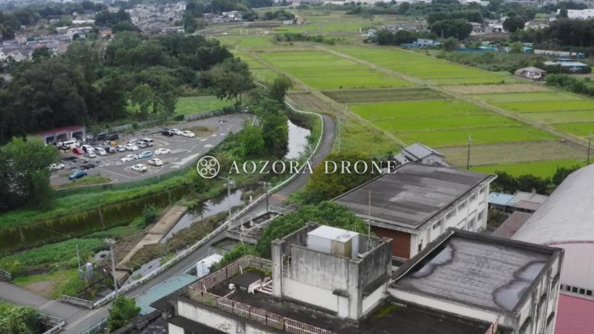 Abandoned school in cloudy weather Drone aerial video footage Japan