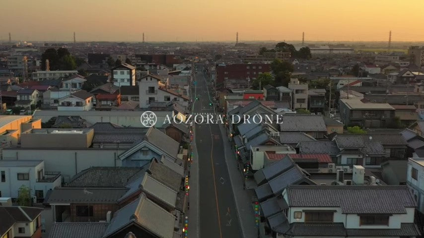 Koedo Kawagoe "Kurazukuri Townscape" Summer Morning Drone Video footage [Kawagoe City, Saitama Prefecture, Japan]